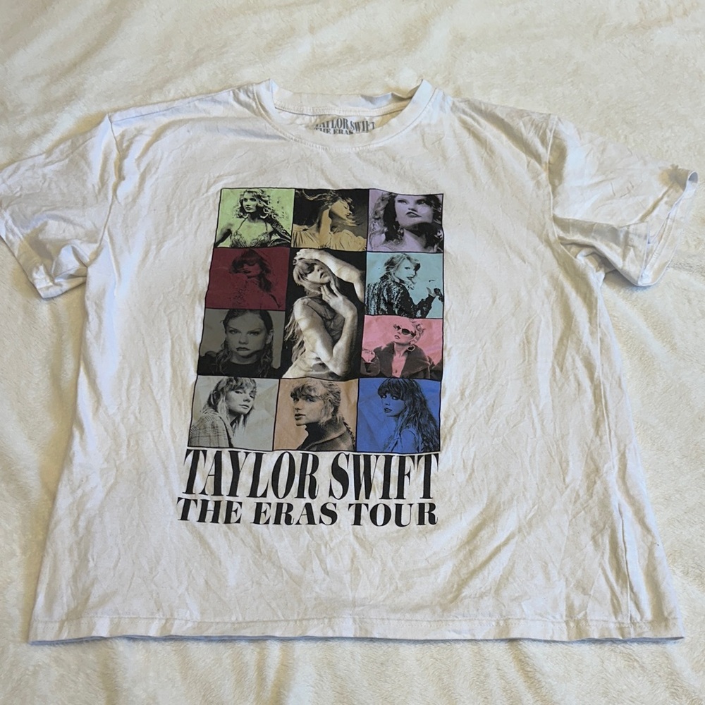 Taylor Swift White Tee with Gray Tour Logo